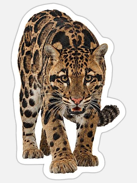 Nebelparder - Sticker Größe S (10 x 10 cm) - Mattweiß