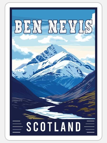 Erleben Sie Heights of Ben Nevis in Schottland - Sticker Größe S (10 x 10 cm) - Mattweiß