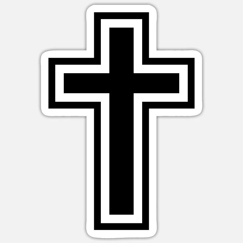 Croix - Sticker taille S (10 x 10 cm) - blanc mat