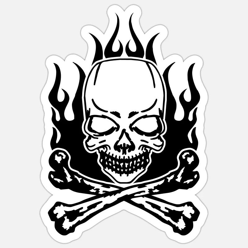 Burning Skull Sticker size S (10 x 10 cm)