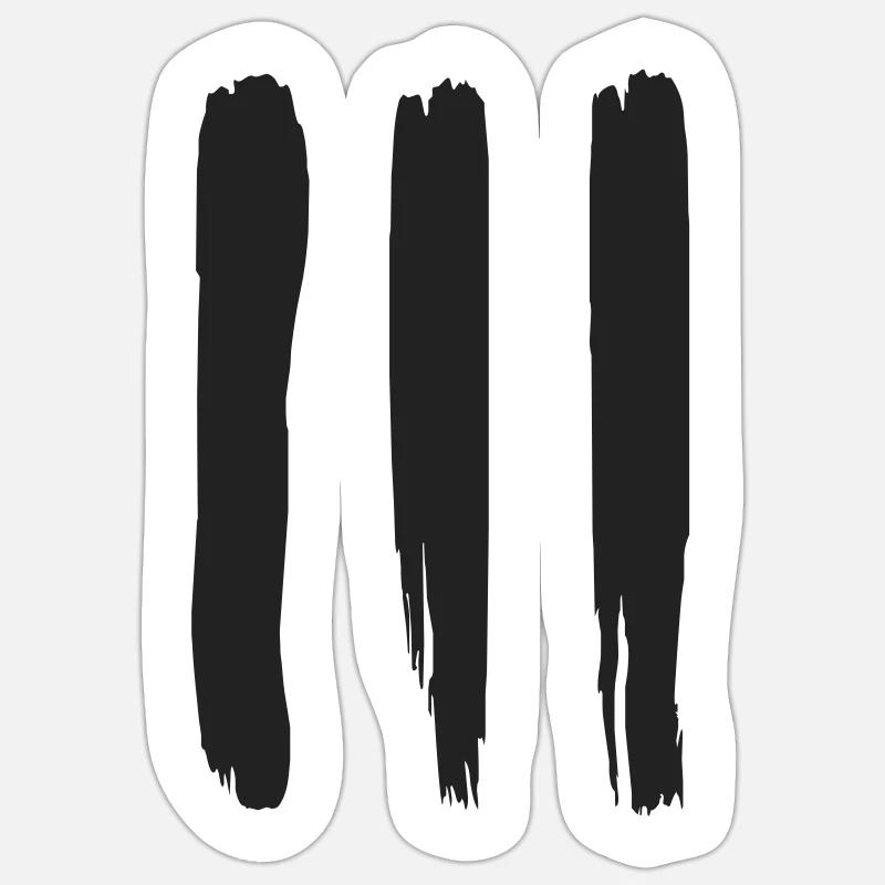 three stripes - Sticker Größe S (10 x 10 cm) - Mattweiß