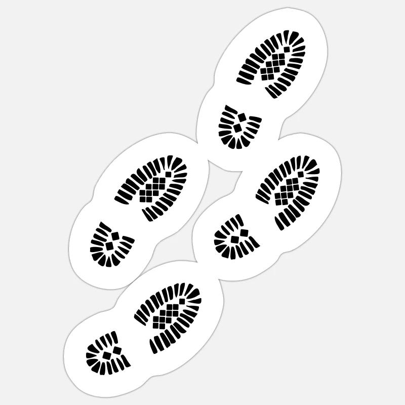 Spuren - Schuhe - Sticker Größe S (10 x 10 cm) - Mattweiß