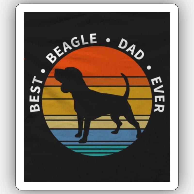 Beagle - Sticker taille S (10 x 10 cm) - blanc mat
