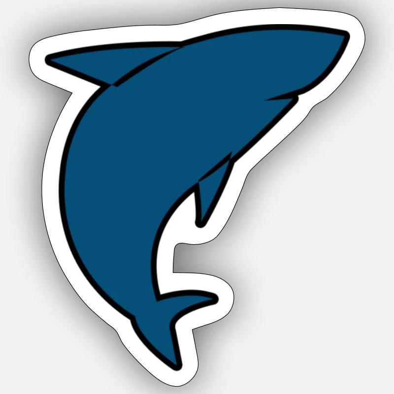 Illustration de requin cool pour tous les designs minimaux Sticker taille S (10 x 10 cm)