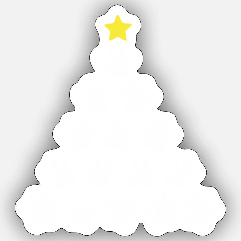 Weihnachtsbaum Pfote - Sticker Größe S (10 x 10 cm) - Mattweiß