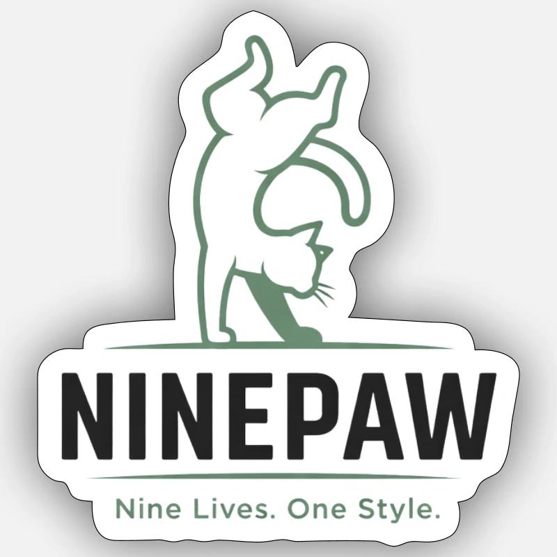 Ninepaw Logo - Sticker taille S (10 x 10 cm) - blanc mat