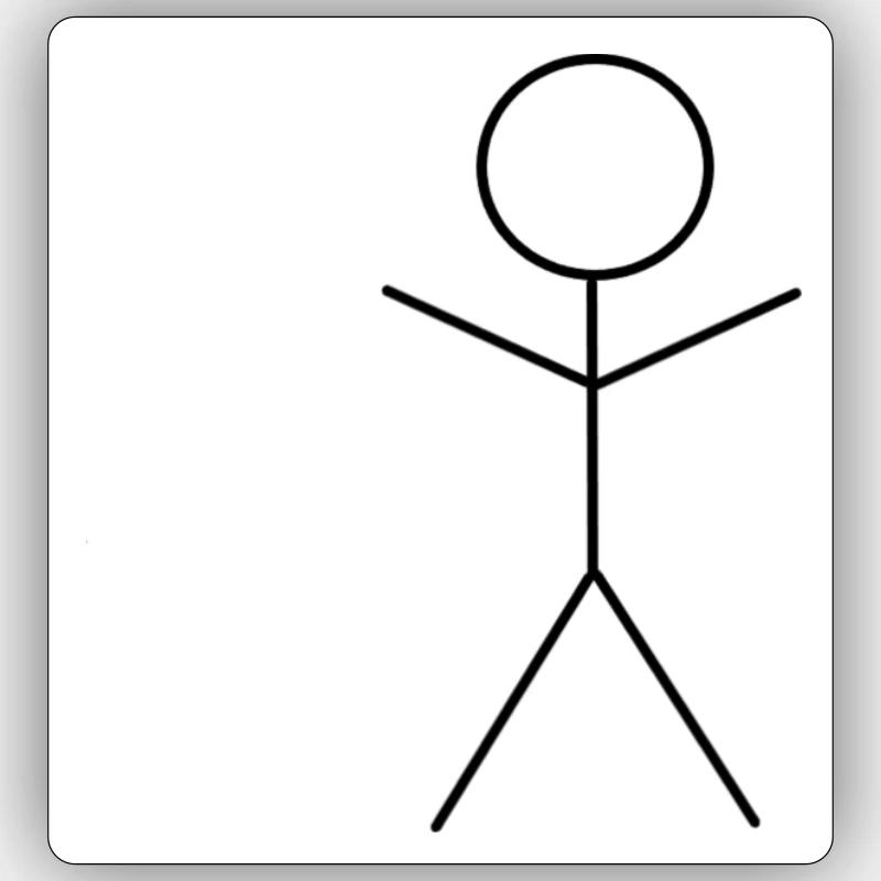 Figure de bâton simple Sticker taille S (10 x 10 cm)