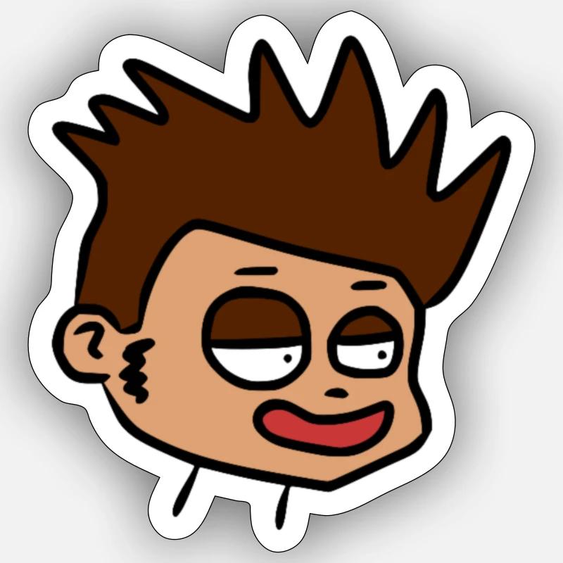 Fröhliches Comic Kind - Sticker Größe S (10 x 10 cm) - Mattweiß