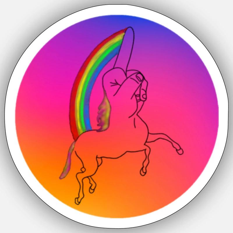 Regenbogen-Einhorn Sticker Größe S (10 x 10 cm)
