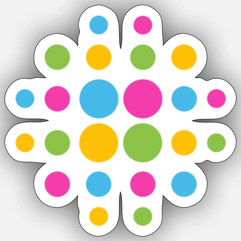 Discokugel - Sticker Größe S (10 x 10 cm) - Mattweiß