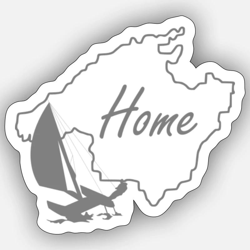 mallorca katamaran - Sticker Größe S (10 x 10 cm) - Mattweiß