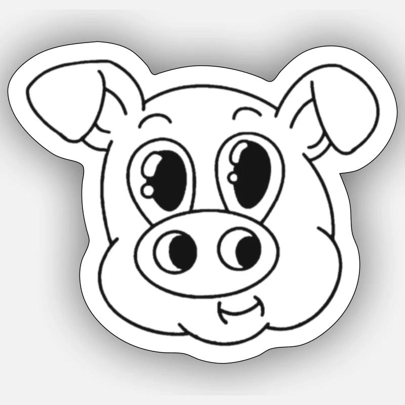 Piglet - Sticker size S (10 x 10 cm) - white matte