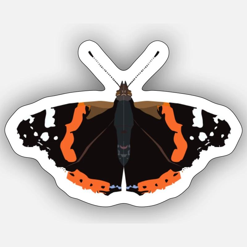 Schmetterlinge: Der Admiral - Sticker Größe S (10 x 10 cm) - Mattweiß