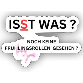 Übergewicht, witziges Shirt - Sticker Größe S (10 x 10 cm) - Mattweiß - Vorne