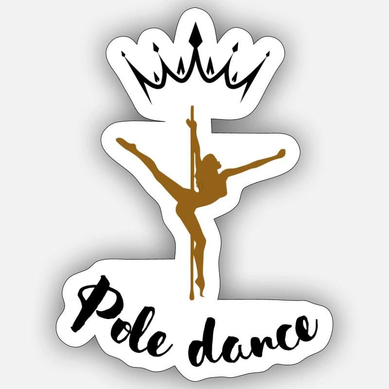 Silhouette de Pole Dance  - Sticker taille S (10 x 10 cm) - blanc mat