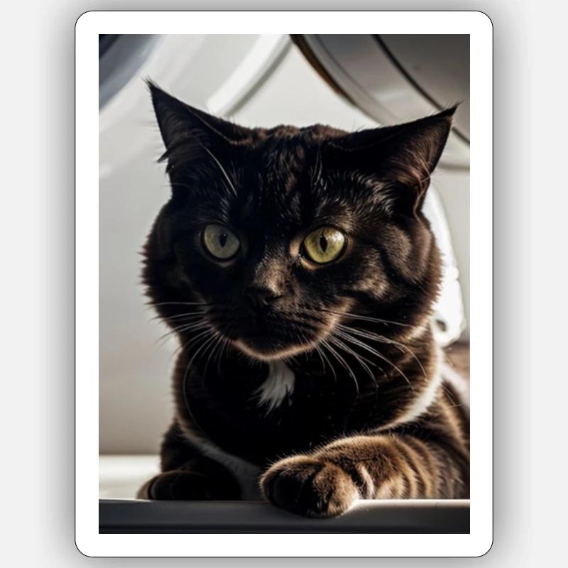 chat noir Sticker taille S (10 x 10 cm)