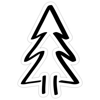 Tree Fir Tree Christmas Tree Christmas Tree - Sticker size S (10 x 10 cm) - white matte - Front