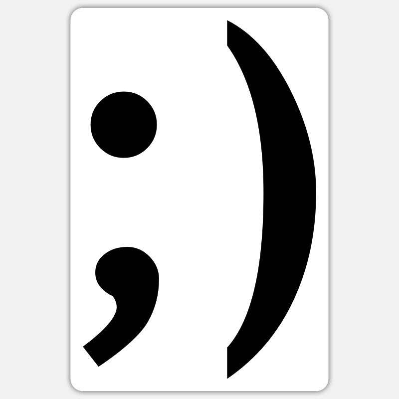 ;) smiley zwinker Sticker Größe S (10 x 10 cm)