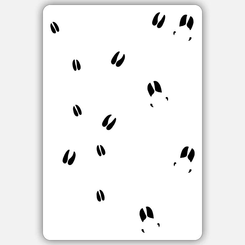 Fährte Wildschwein, Mufflon, Reh - Sticker Größe S (10 x 10 cm) - Mattweiß