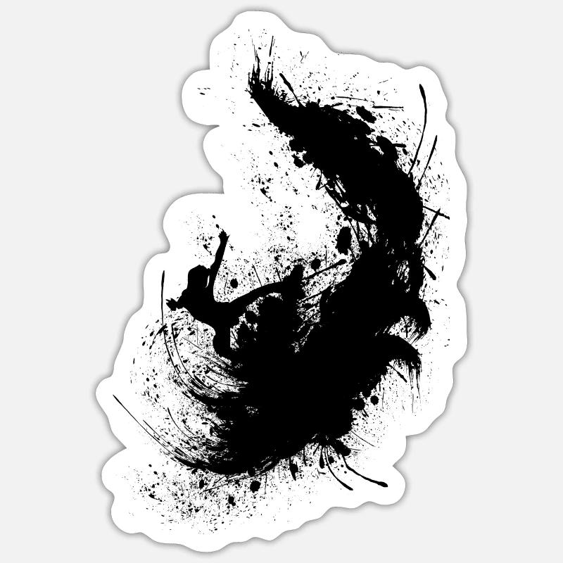 Surfer ink splash II - Sticker size S (10 x 10 cm) - white matte