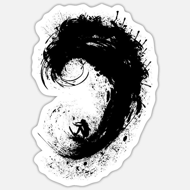 Surfer ink splash - Sticker size S (10 x 10 cm) - white matte