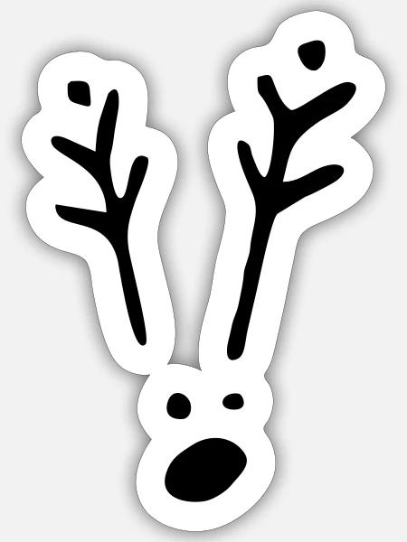 Rudolf 1c Xmas - Sticker Größe S (10 x 10 cm) - Mattweiß