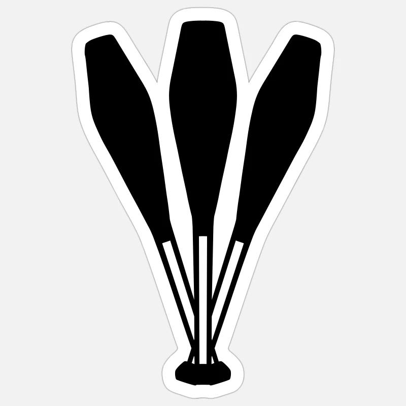 Juggling pins - Sticker size S (10 x 10 cm) - white matte