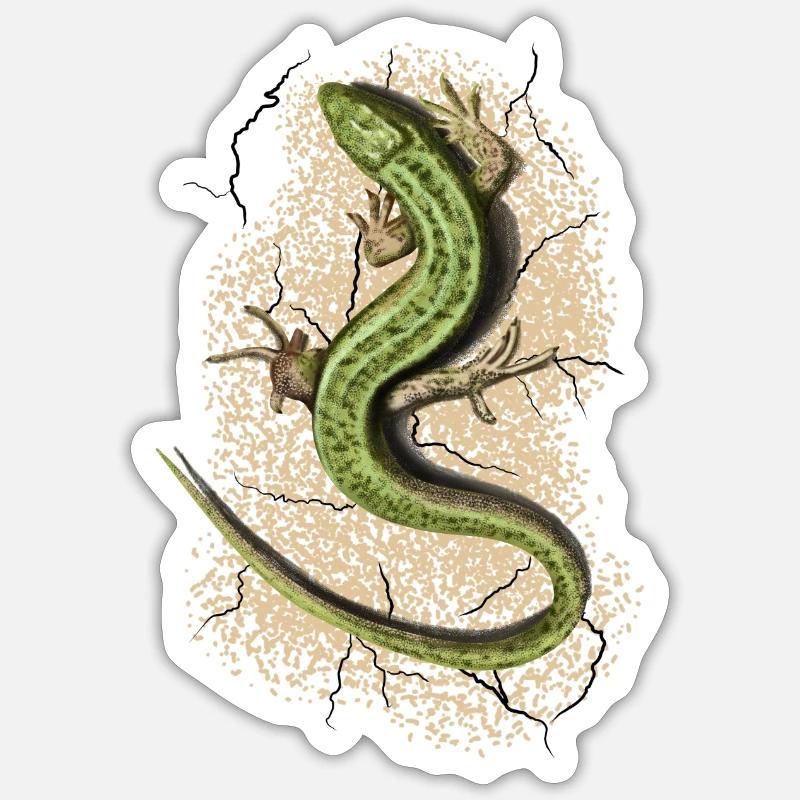 Eidechse - Sticker Größe S (10 x 10 cm) - Mattweiß