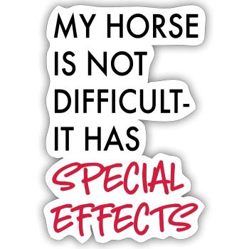 Cheval - Sticker taille S (10 x 10 cm) - blanc mat - Devant