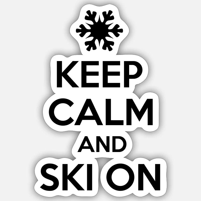 Ski - Sticker taille S (10 x 10 cm) - blanc mat