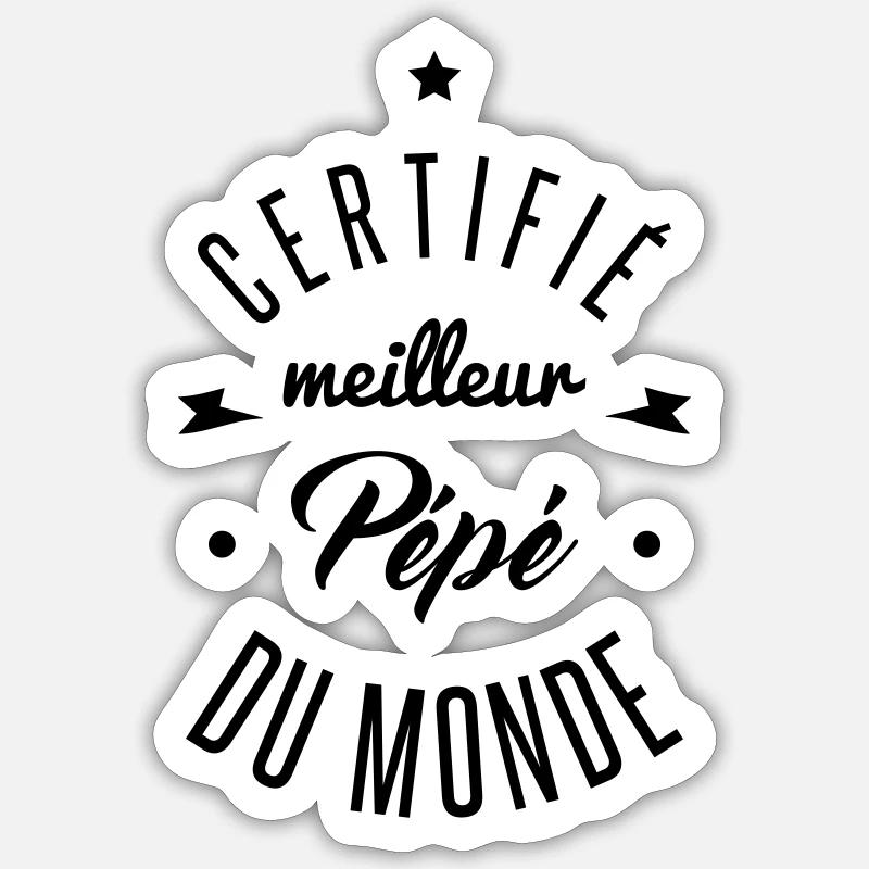 meilleur pépé - Sticker taille S (10 x 10 cm) - blanc mat