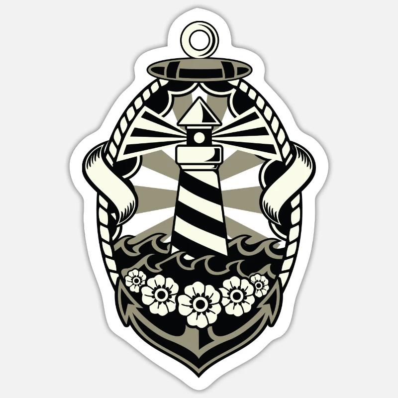 Lighthouse - Sticker Größe S (10 x 10 cm) - Mattweiß