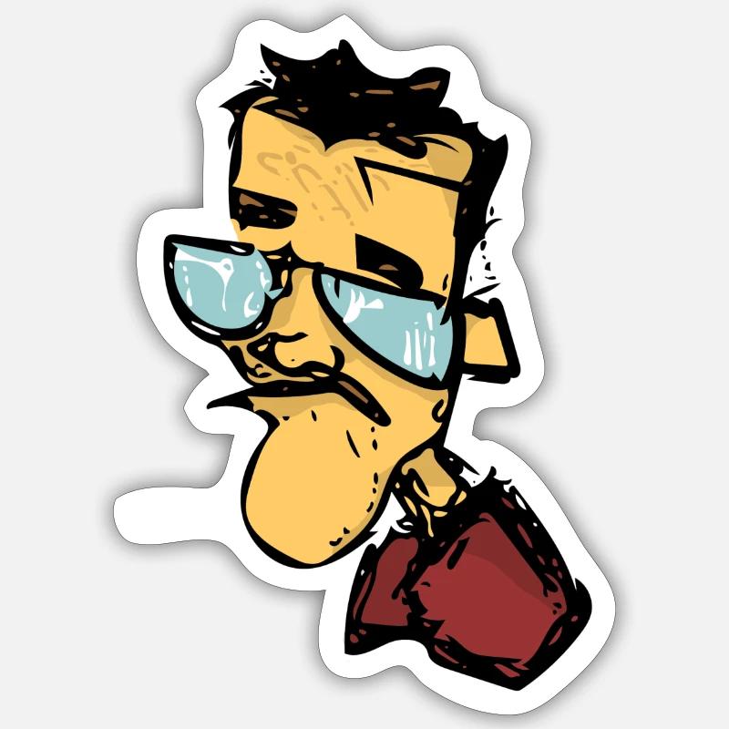 Vieux mec - Sticker taille S (10 x 10 cm) - blanc mat