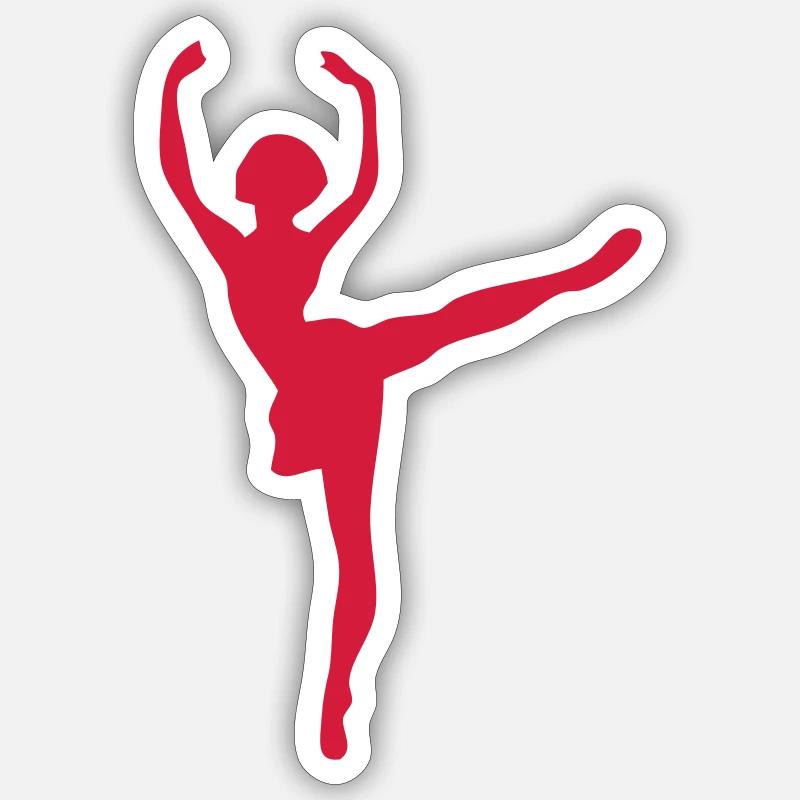 danseuse ballet - Sticker taille S (10 x 10 cm) - blanc mat