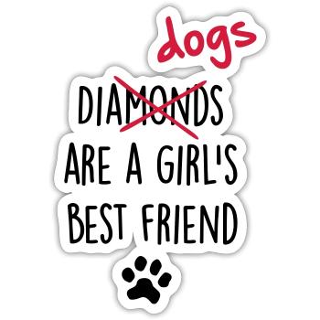 dogs girls best friend - Sticker size S (10 x 10 cm) - white matte - Front