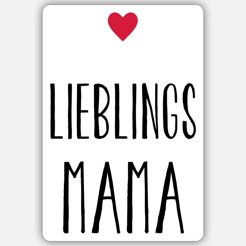 Mama Lieblingsmama Herz Geschenk Muttertag Sticker Größe S (10 x 10 cm)