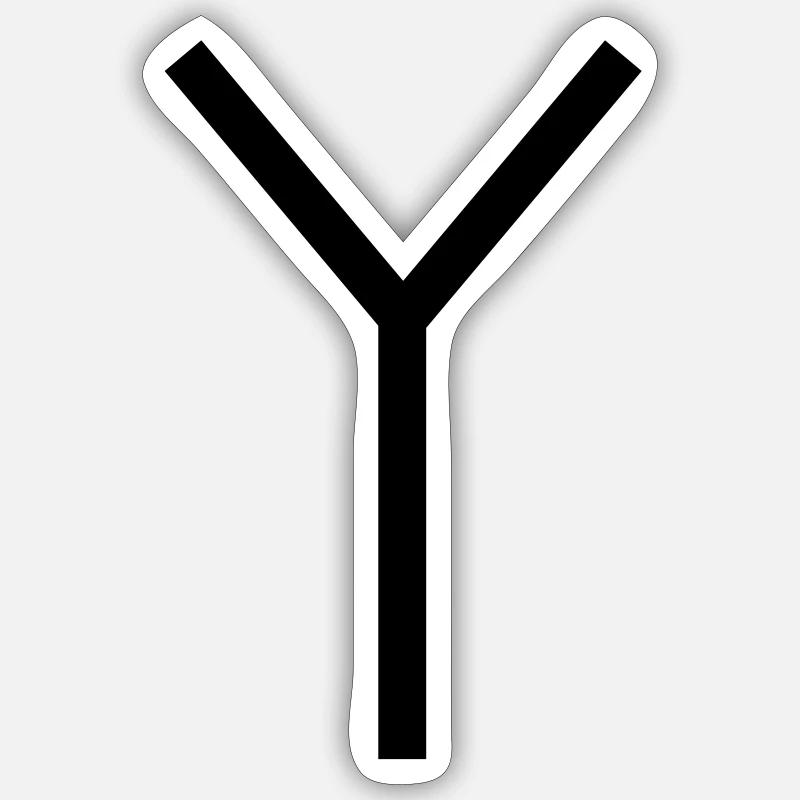 New Homeopathy - healing characters Ypsilon - Sticker size S (10 x 10 cm) - white matte