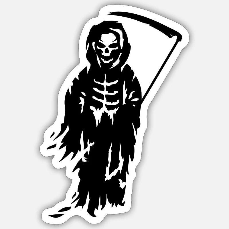 Ein Sensenmann -Der Tod mit einer Sense Sticker Größe S (10 x 10 cm)