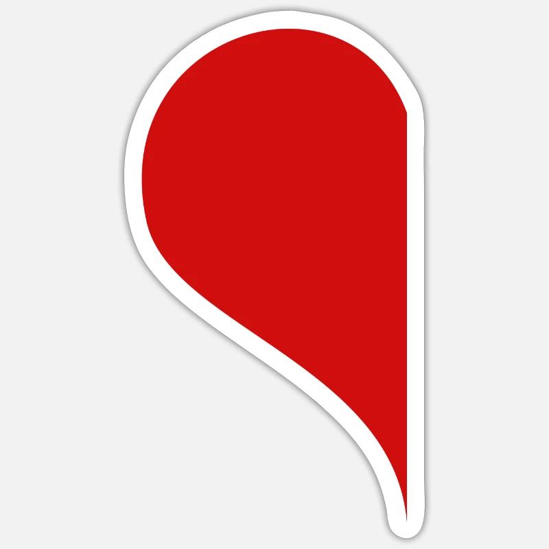 Linke Hälfte eines Herzes. Geschenkidee Sticker Größe S (10 x 10 cm)