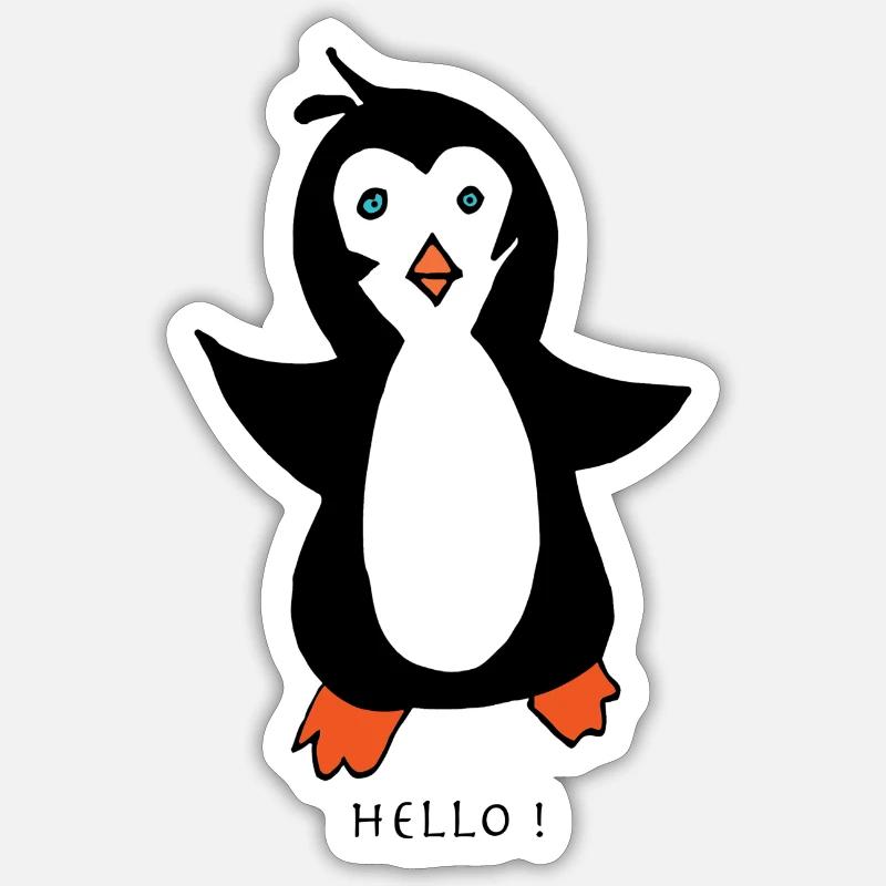 Hello pingoo - Sticker Größe S (10 x 10 cm) - Mattweiß