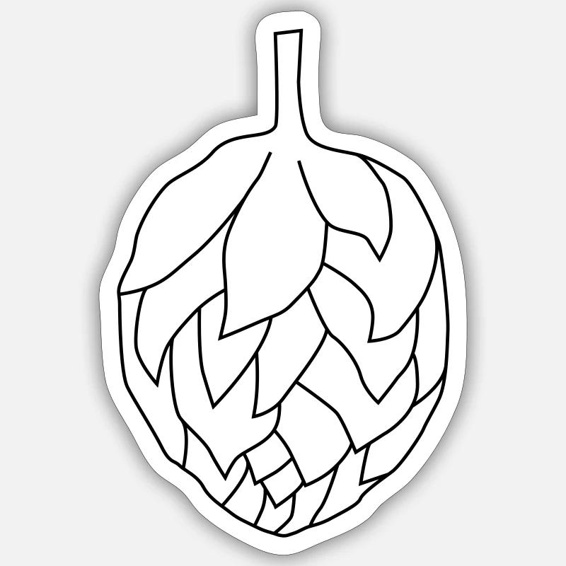 Hopfendolde - Brustlogo - Sticker Größe S (10 x 10 cm) - Mattweiß