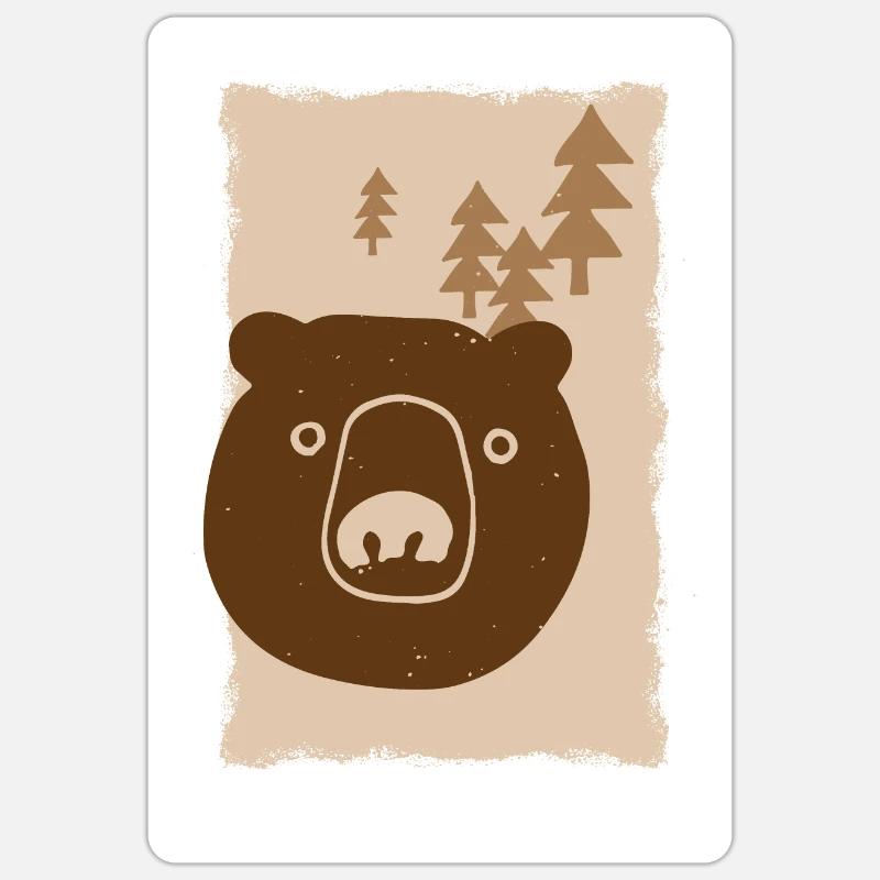 Bear drawing Sticker size S (10 x 10 cm)
