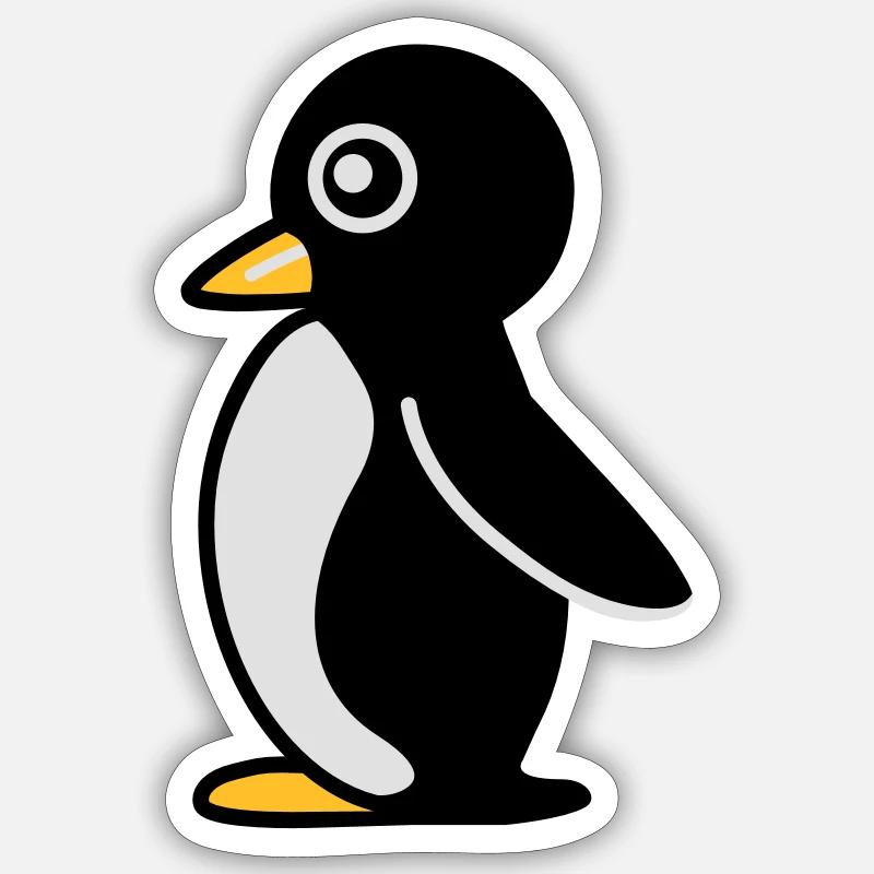 Minimalistischer Pinguin - Sticker Größe S (10 x 10 cm) - Mattweiß
