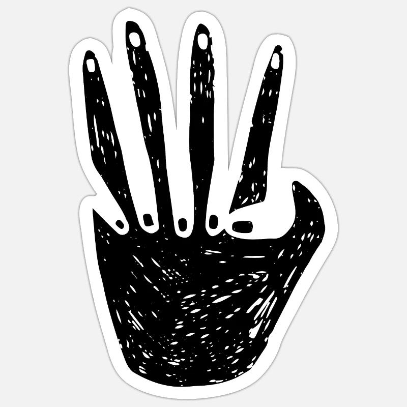 Main dans la main - Sticker taille S (10 x 10 cm) - blanc mat
