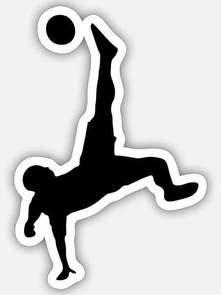 Kick it! Fußball Fallrückzieher - Sticker Größe S (10 x 10 cm) - Mattweiß