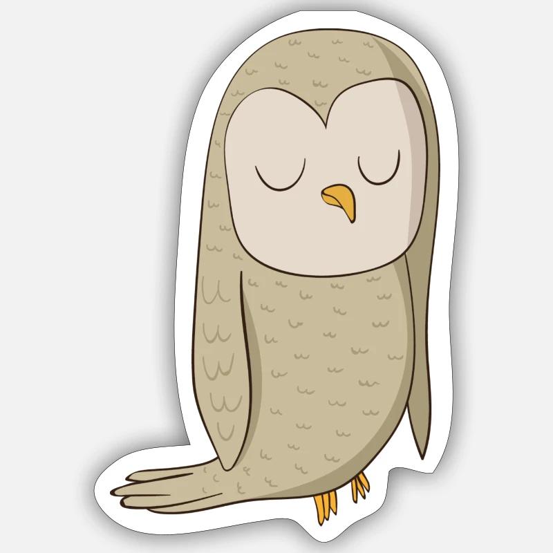 Eagle owl comic bird - Sticker size S (10 x 10 cm) - white matte
