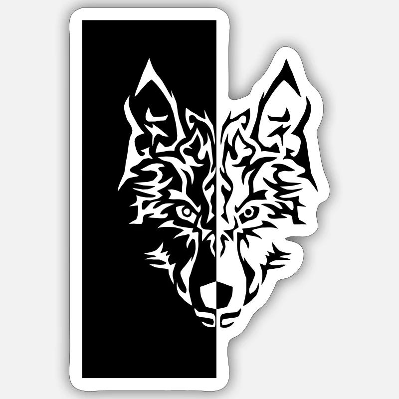 Tribal Wolf Wild Tattoo Statement Whimsy Sticker size S (10 x 10 cm)