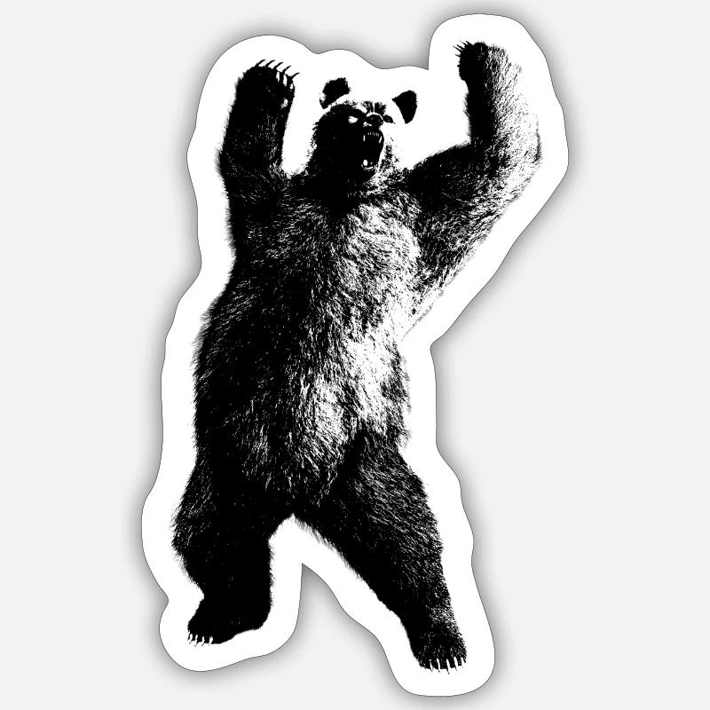 ours - Sticker taille S (10 x 10 cm) - blanc mat