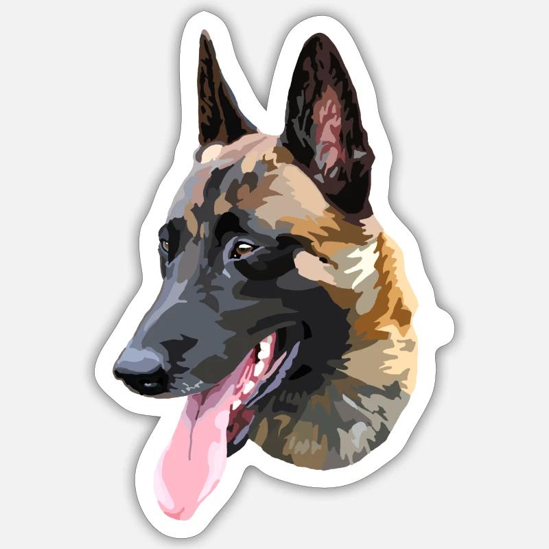 berger malinois Sticker taille S (10 x 10 cm)