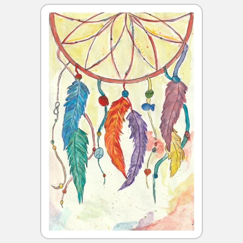 Traumfänger - Sticker Größe S (10 x 10 cm) - Mattweiß